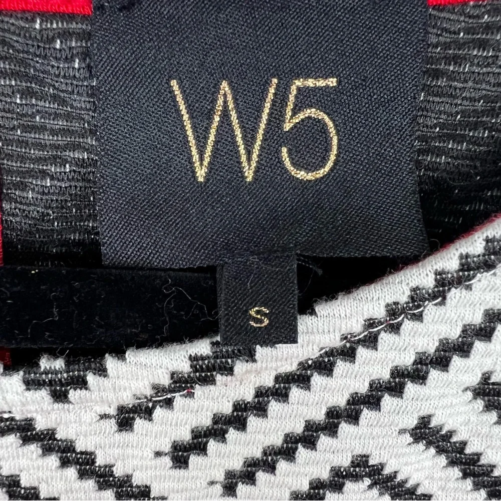 Anthropologie W5 Black White Herringbone Top Size S - Picture 7 of 8